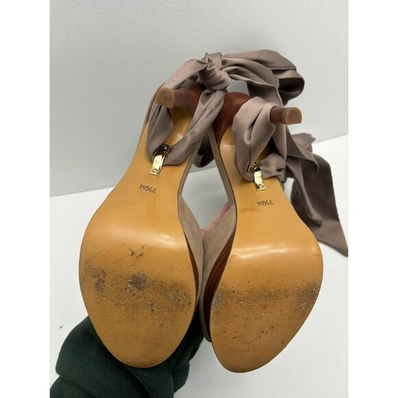 Diane Von Furstenburg Heels Pumps Bow Tie ankle size 7 1/2 7.5 Formal Workwear - Picture 4 of 4